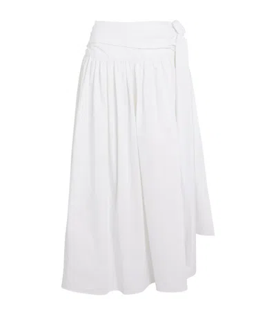 Shop Magda Butrym Cotton Tie-waist Midi Skirt In White