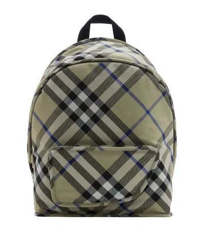 Shop Burberry Check Shield Backpack In Green