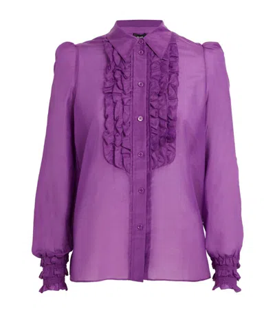 Shop Me+em Frill-detail Blouse In Purple