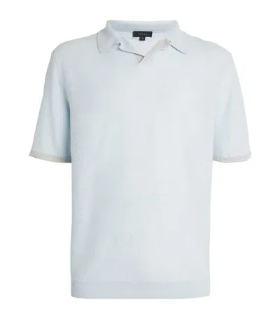 Shop Sease Linen-cotton Polo Shirt In Blue