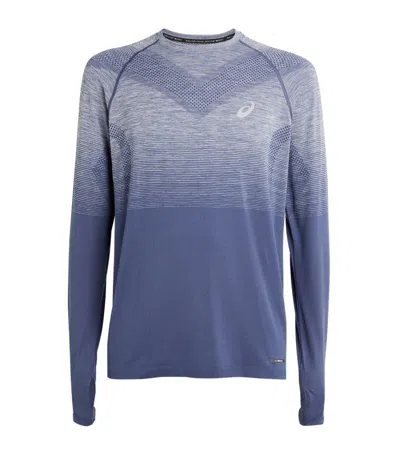 Shop Asics Long-sleeve Seamless Top In Blue