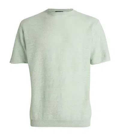 Shop Sease Linen-cotton T-shirt In Blue