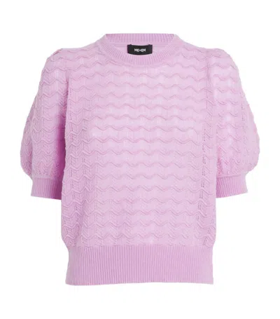 Shop Me+em Merino-cashmere-silk Sweater In Purple