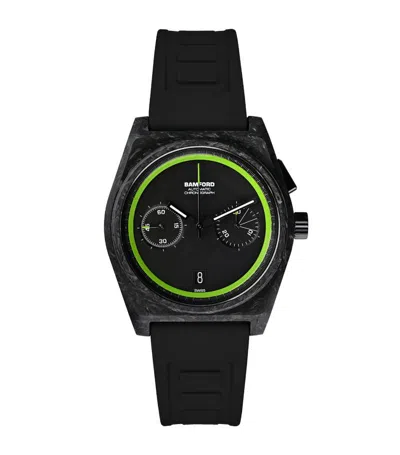 Shop Bamford Watch Department Carbon Fibre B347 Glow Watch 41.5mm In Black