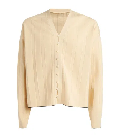 Shop Jacquemus Tonal-stripe Cardigan In Ivory