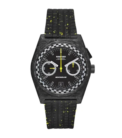Shop Bamford Watch Department X Michelin Carbon Fibre B347 Pilot Sport Watch 41.5mm In Black