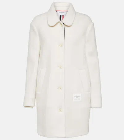 Shop Thom Browne Wool Coat In White
