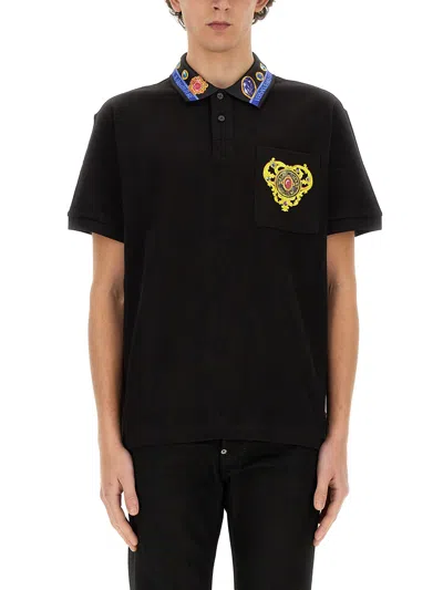 Shop Versace Jeans Couture Polo "heart" In Black