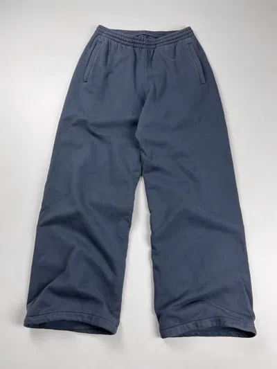 Pre-owned Balenciaga X Gap Yeezy Gap Wide Leg Double Layer Sweatpants Size M In Navy