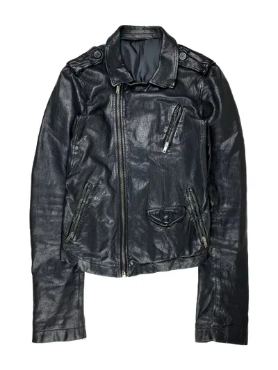 Pre-owned Rick Owens Fw08  Hammered Lamb Stooges Leather Jacket In Black