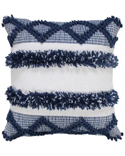 Shop Lr Home Textured Diamond Twist Striped Throw Pillow In Blue