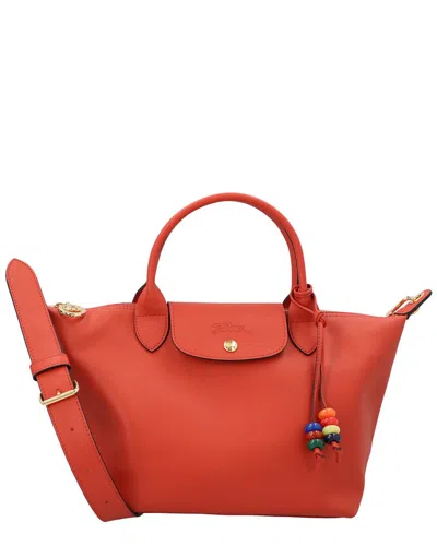 Shop Longchamp Le Pliage Xtra Top Handle Leather Bag In Red