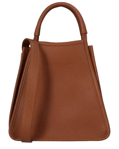 Shop Longchamp Le Foulonne Small Leather Handbag In Brown