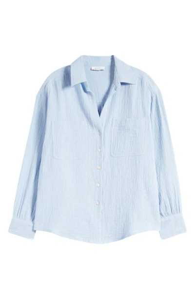 Shop Topshop Casual Cotton Button-up Shirt In Light Blue