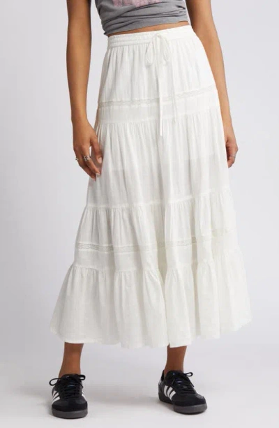 Shop Bp. Tiered Cotton Maxi Skirt In Ivory