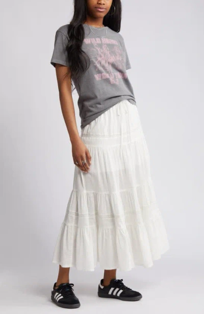 Bp. Tiered Cotton Maxi Skirt In Ivory