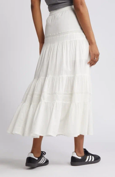 Shop Bp. Tiered Cotton Maxi Skirt In Ivory