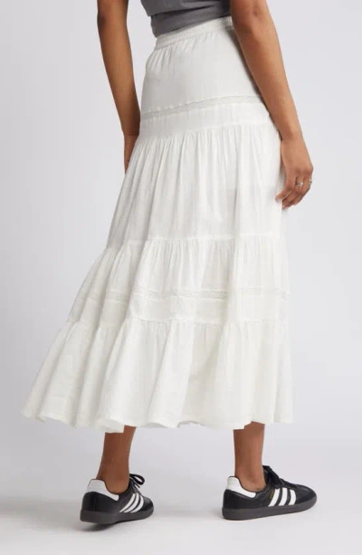 Bp. Tiered Cotton Maxi Skirt In Ivory