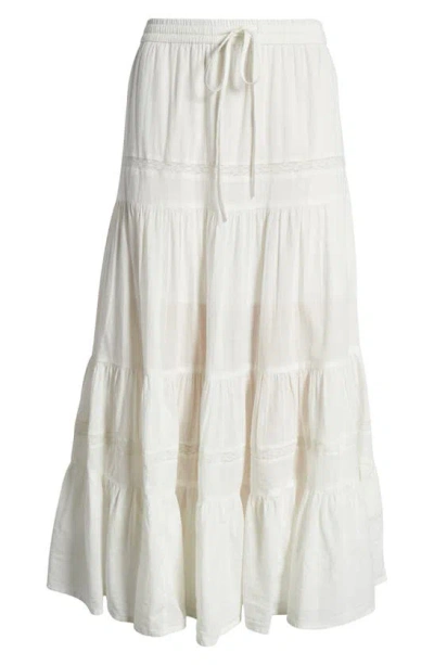 Bp. Tiered Cotton Maxi Skirt In Ivory