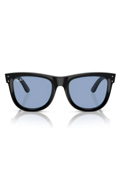 Shop Ray Ban Ray-ban Wayfarer Reverse 53mm Square Sunglasses In Black/light Blue