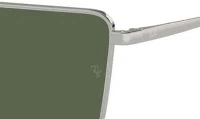 Ray Ban Emy Bio-based Sunglasses Silver Frame Green Lenses Polarized 59-17 In Silver
