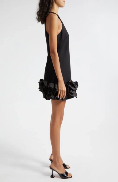Shop Cinq À Sept Beta Tiered Ruffle Hem Sleeveless Dress In Black