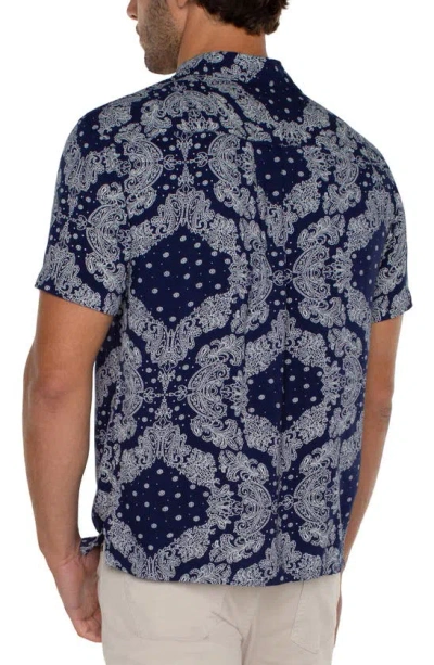 Shop Liverpool Los Angeles Paisley Camp Shirt In Eclpse
