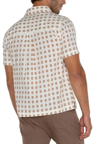 Shop Liverpool Los Angeles Grid Print Short Sleeve Button-up Shirt In Porcelain Clove