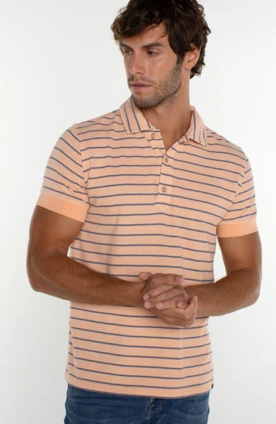 Liverpool Los Angeles Striped Short Sleeve Polo Shirt In Nectar