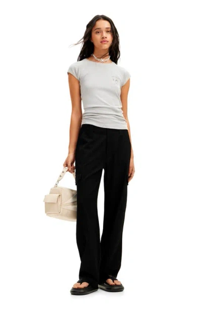 Desigual Yosano Knit Top In Black/grey