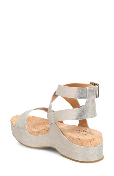 Shop Kork-ease Yadira Ankle Strap Platform Sandal In Gold Metallic