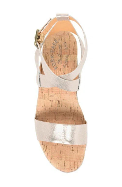 Shop Kork-ease Yadira Ankle Strap Platform Sandal In Gold Metallic
