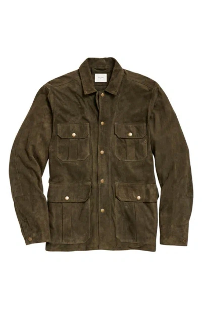 Shop Billy Reid Safari Suede Utility Jacket In Dark Moss