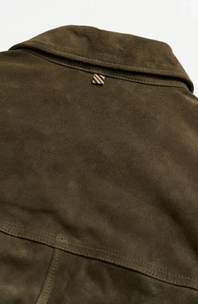 Shop Billy Reid Safari Suede Utility Jacket In Dark Moss