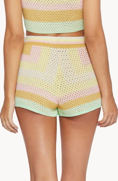 Shop Pq Swim Open Stitch Cover-up Shorts In Sorrento