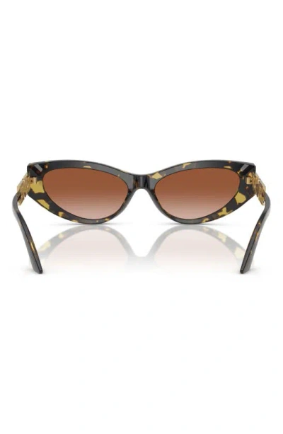 Shop Versace Bright Greca 56mm Gradient Cat Eye Sunglasses In Havana