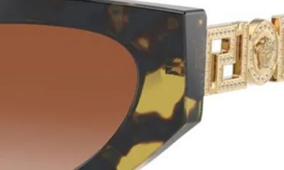 Shop Versace Bright Greca 56mm Gradient Cat Eye Sunglasses In Havana