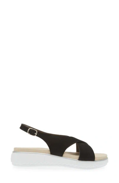 Shop Paul Green Trixie Slingback Sandal In Black Sport Nubuck