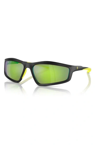 Shop Scuderia Ferrari 64mm Oversize Irregular Sunglasses In Black Green