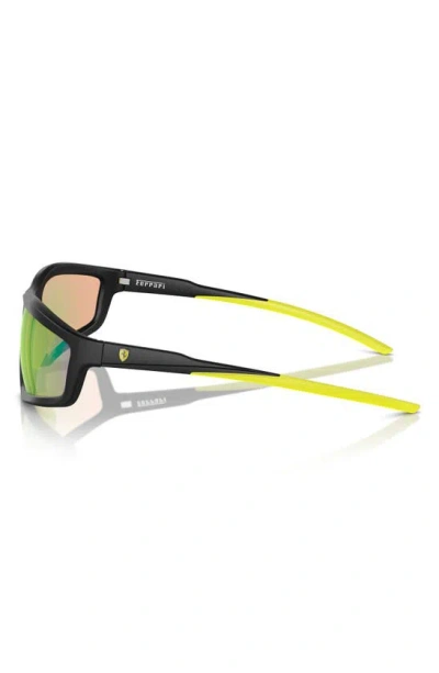 Shop Scuderia Ferrari 64mm Oversize Irregular Sunglasses In Black Green