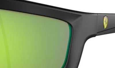 Shop Scuderia Ferrari 64mm Oversize Irregular Sunglasses In Black Green