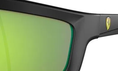 Scuderia Ferrari 64mm Oversize Irregular Sunglasses In Black Green