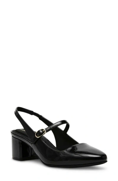 Shop Anne Klein Pia Slingback Mary Jane Pump In Black Patent