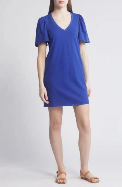Shop Nation Ltd Mallory Flutter Sleeve T-shirt Dress In Cobalt