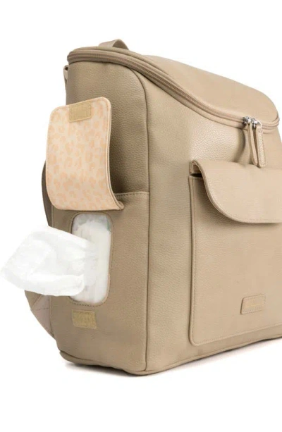 Shop Storksak Lennox Convertible Faux Leather Diaper Bag In Oat