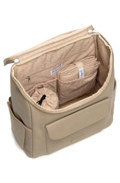 Shop Storksak Lennox Convertible Faux Leather Diaper Bag In Oat