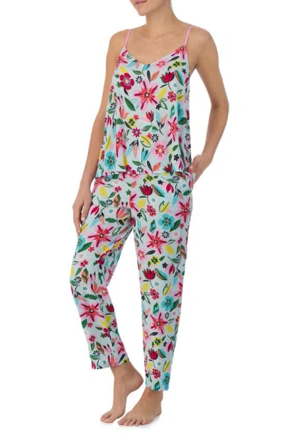 Shop Kate Spade Print Crop Pajamas In Aqua Print