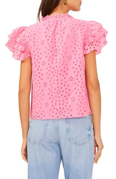 Shop 1.state Broderie Anglaise Flutter Sleeve Top In Island Bloom