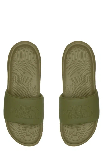 Shop The North Face Never Stop Cush Slide Sandal In Forest Olive/ Forest Olive
