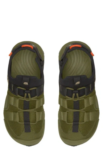 Shop The North Face Explore Camp Sandal In Forest Olive/ Tnf Black